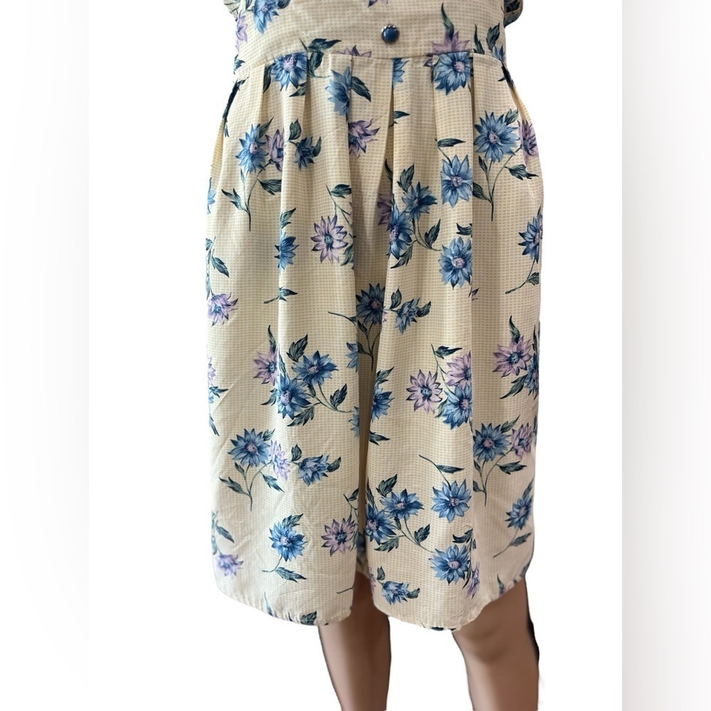 Whirlaway Frocks yellow Cottagecore floral Secretary Dress-10 - Picture 4 of 8